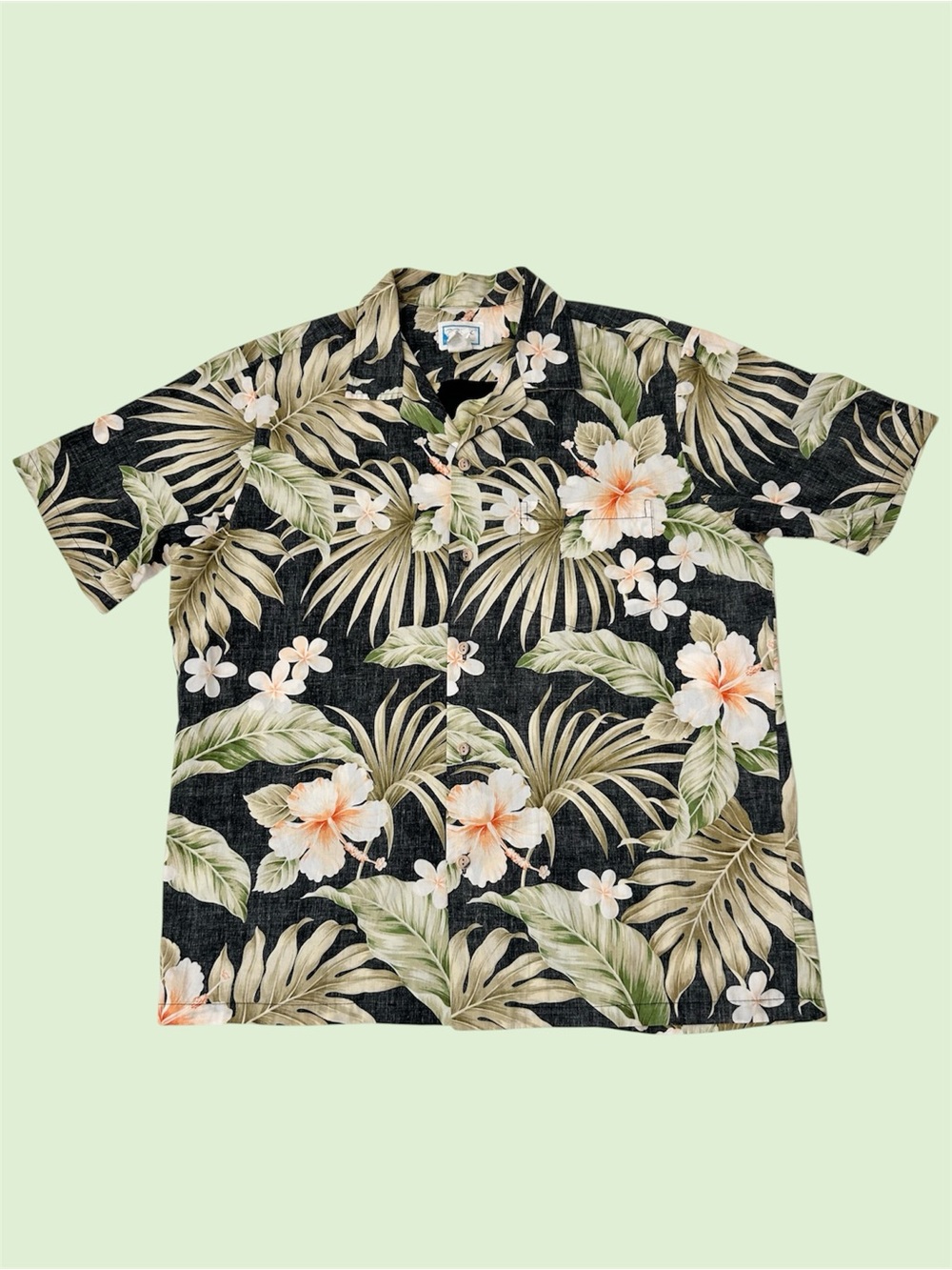 Vintage 80s Pride of Hawaii Floral Aloha Shirt Made in USA Hawaiian Print Large